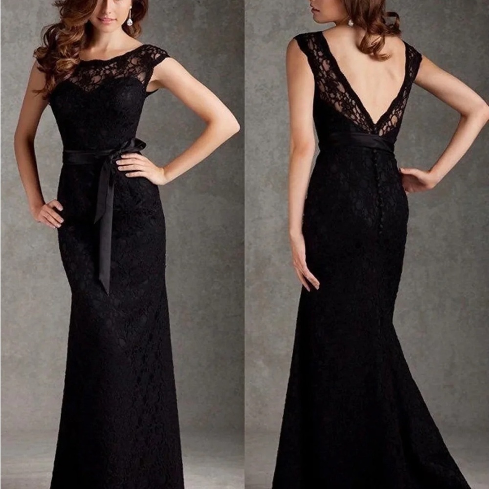 Black lace formal dress
